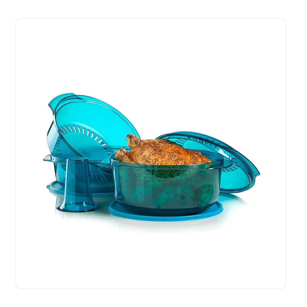 Tupperware TupperWave Stack Cooker set in dark blue‎ Blue Roasting Dish Set new